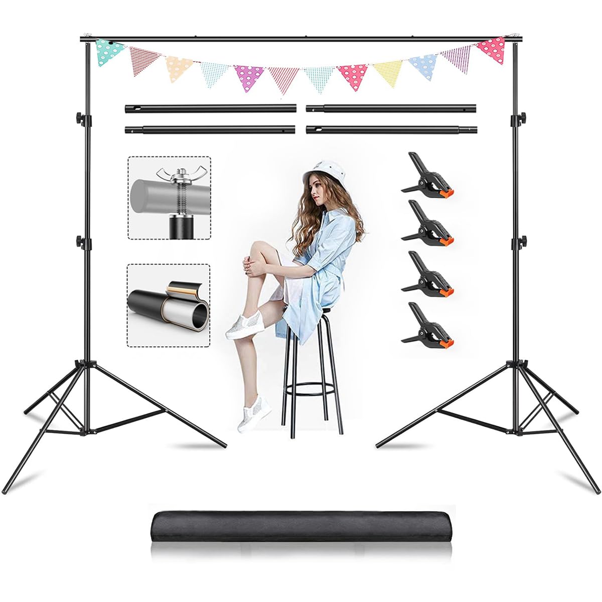 ZORBES Photo Studio Backdrop Support System ZORBES Photo Studio Backdrop Support System